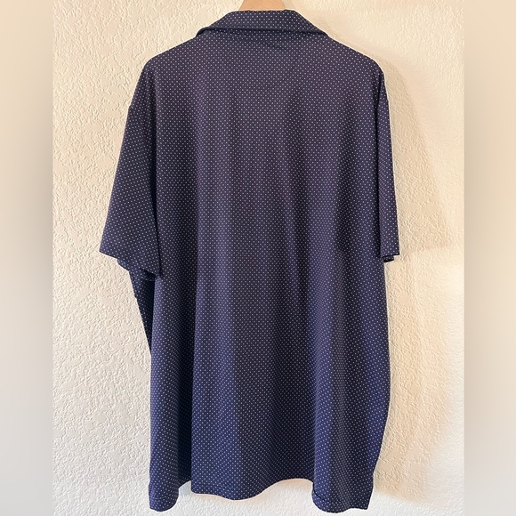 Polo Ralph Lauren Performance Navy Blue Polka Dot Polo Shirt XXL Golf Classic - Picture 2 of 6